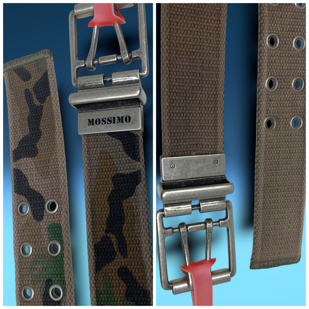 Vintage NEW Y2K Mossimo Men's Sz XL Reversible Camouflage/Tan Twill Belt NWT
